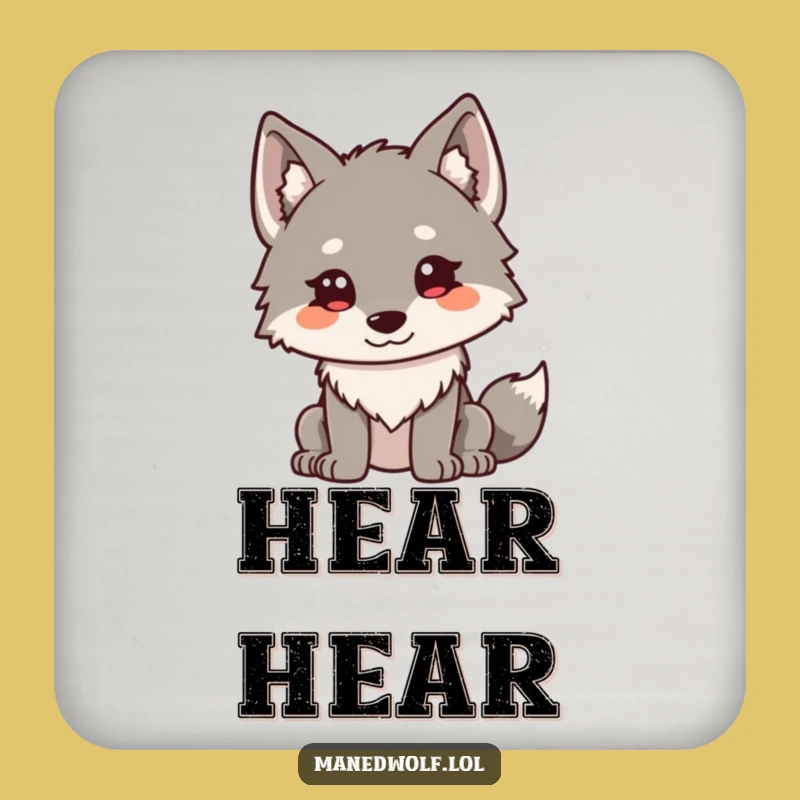 Funny Kawaii Maned Wolf Coaster: Curious Protection, Humorous Gift Set