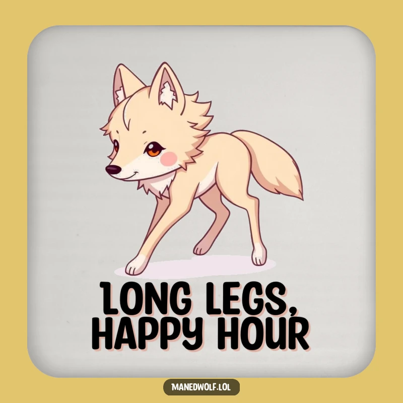 Funny Kawaii Maned Wolf Coaster: Protect Surfaces with Long Legs