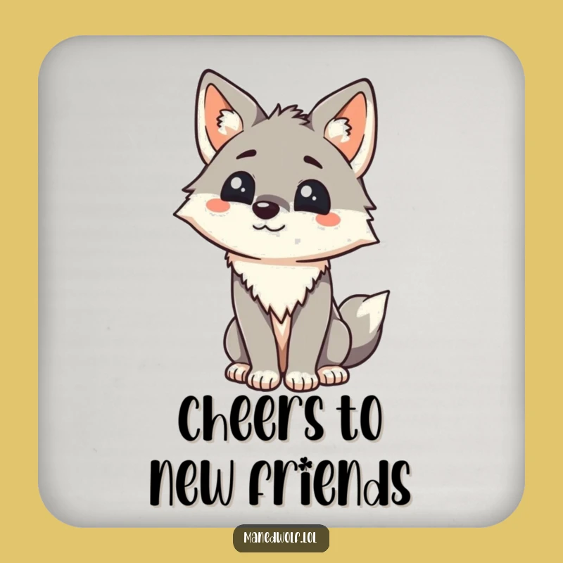 Funny Maned Wolf Coaster: Friendly Greetings for Your Drinks