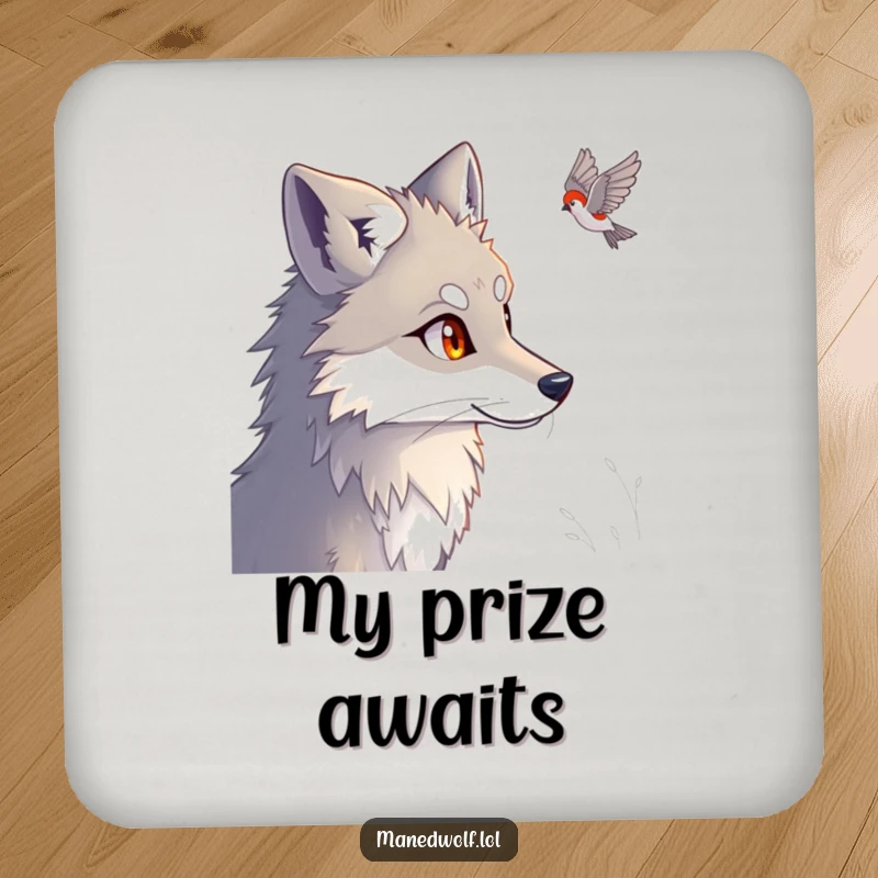 Funny Maned Wolf Coaster with a maned wolf's bright eyes, humorously guarding your drinks.