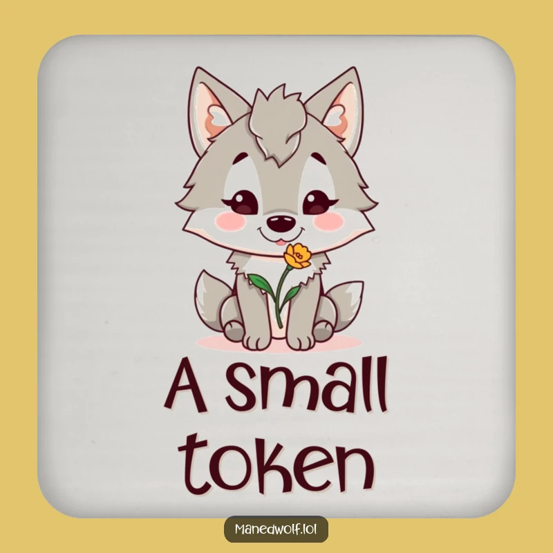 Funny Maned Wolf Flower Coaster - Protect Surfaces with Charm