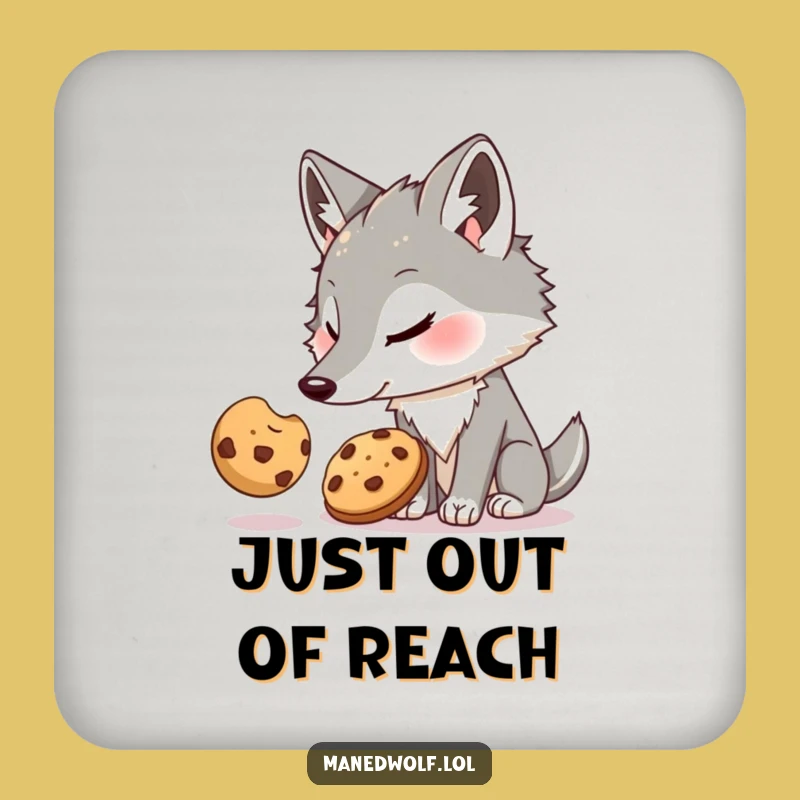 Funny Maned Wolf Cookie Coaster - Protect Surfaces with Humor