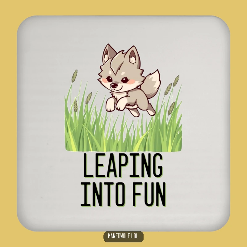 Funny Kawaii Maned Wolf Coaster: Playful Protection, Humorous Gift Set