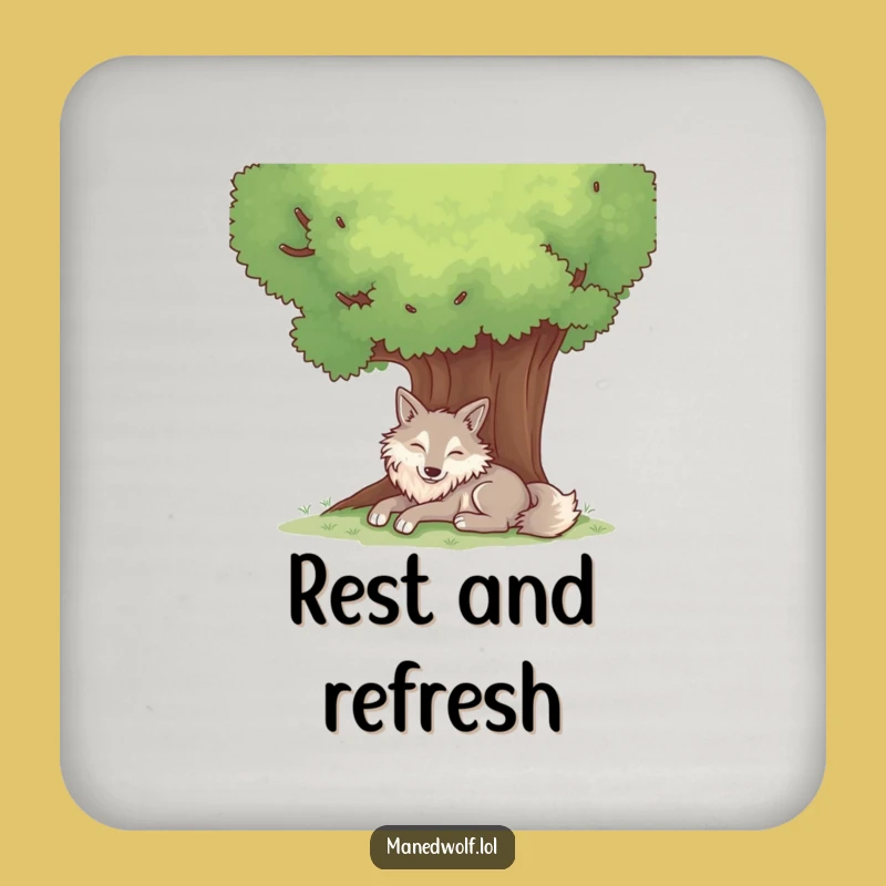 Peaceful Rest Maned Wolf Tree Coaster - Funny Table Protection