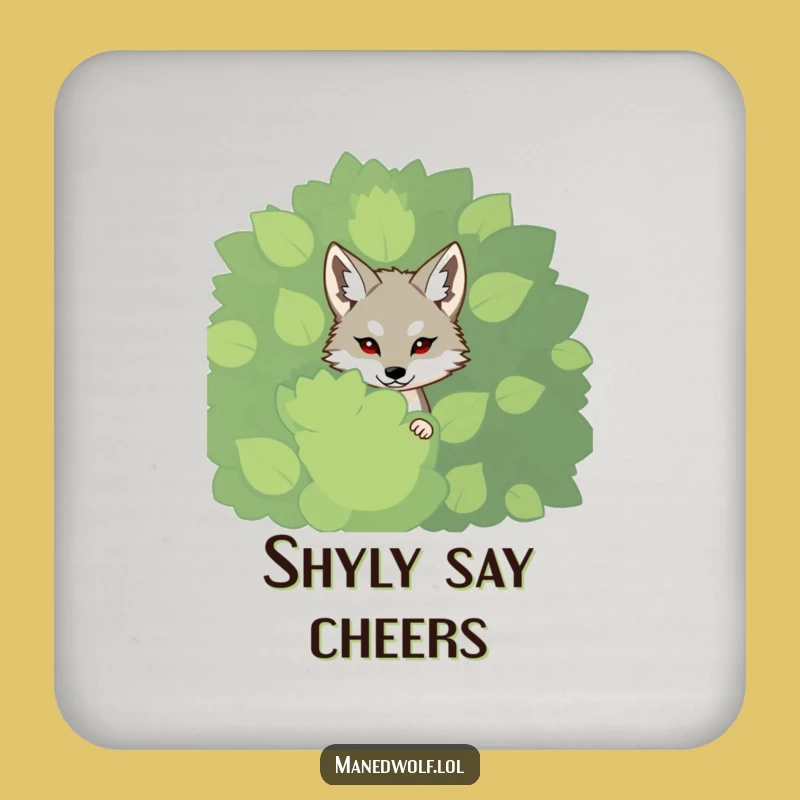 Funny Shy Maned Wolf Coaster - Subtle Decor Gift