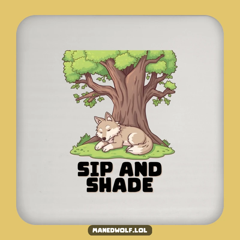 Funny Peaceful Maned Wolf Coaster - Protect Surfaces with Calm