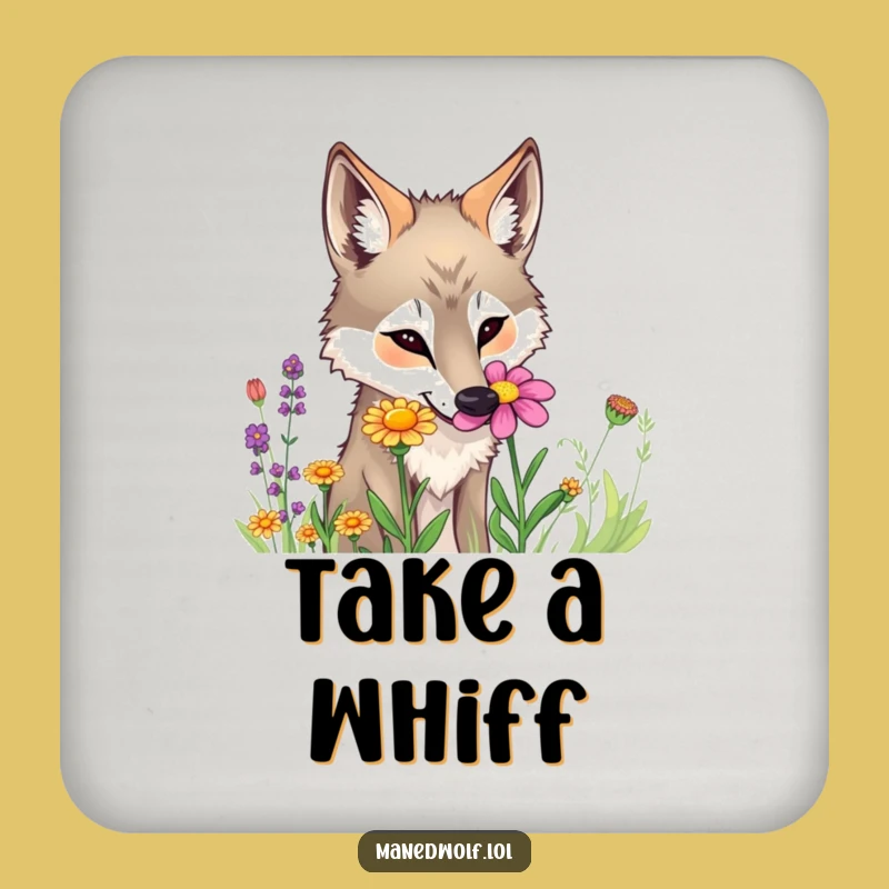 Funny Maned Wolf Flower Coaster - Protect Surfaces with Nature