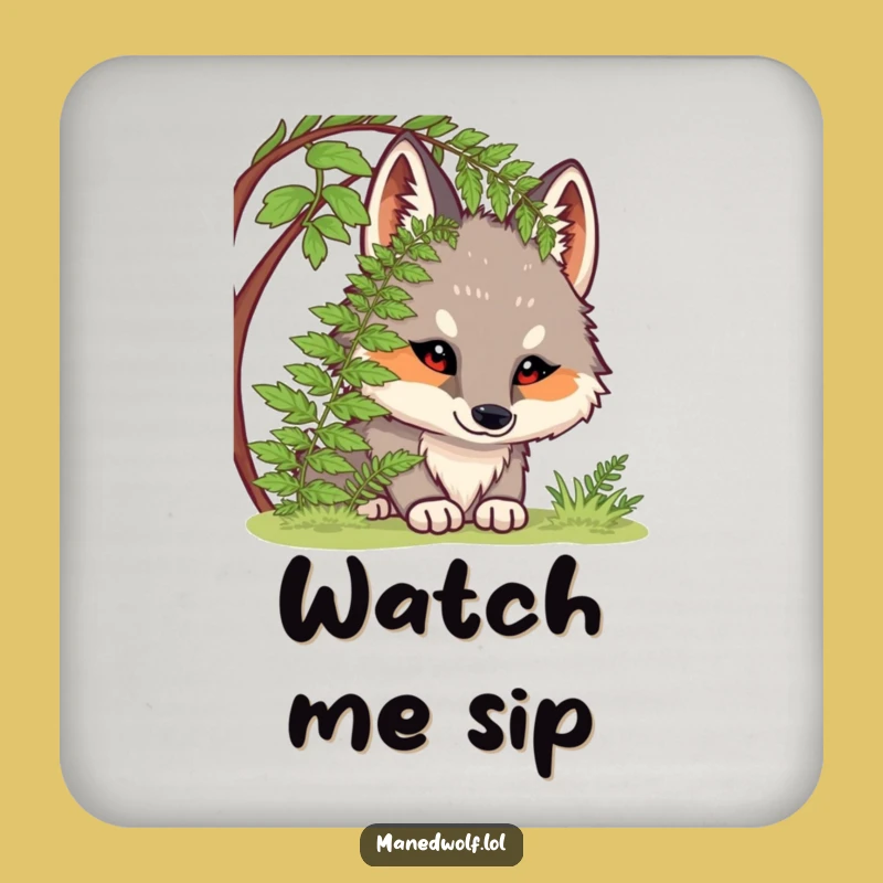 Funny Maned Wolf Coaster Set: Curious Protection for Your Surfaces!