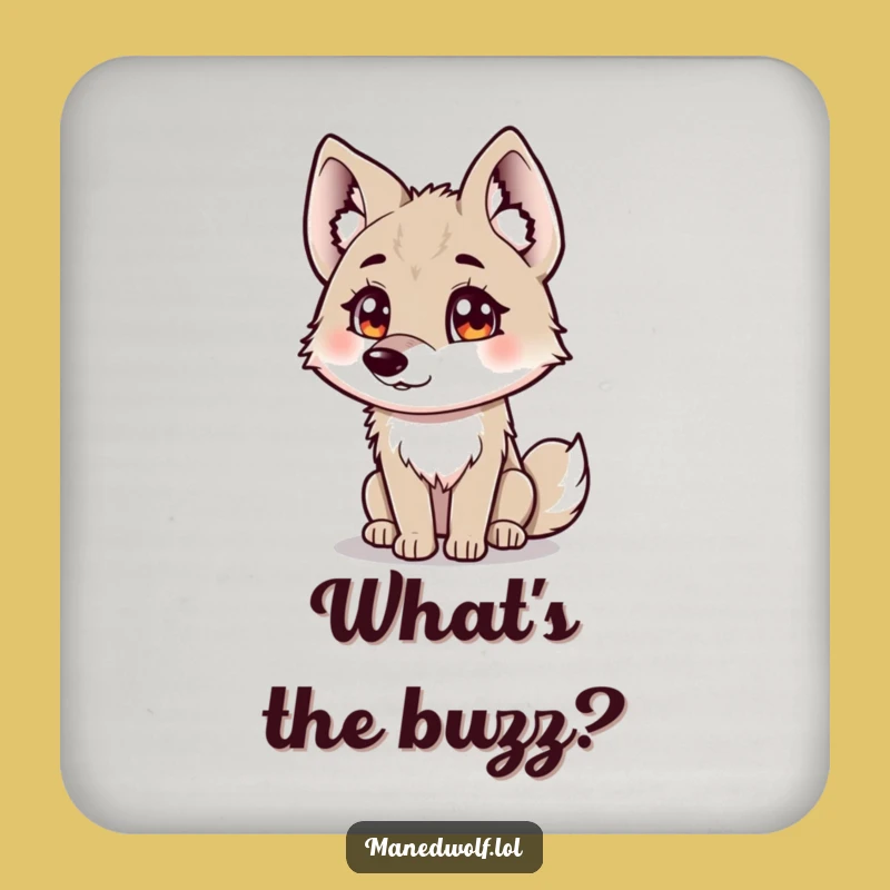 Funny Curious Maned Wolf Coaster - Ponder Your Drink