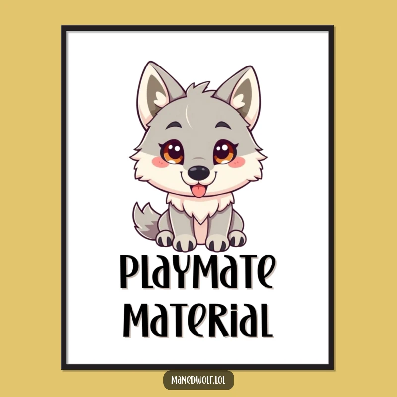 Funny Friendly Maned Wolf Poster - Invite Playfulness to Your Walls