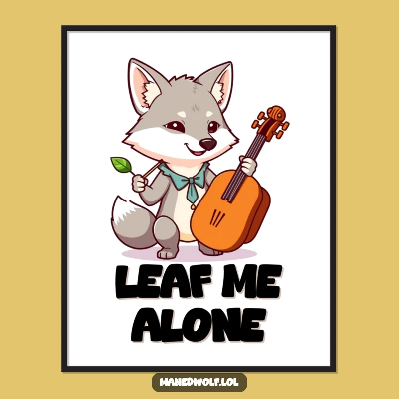 Funny Kawaii Maned Wolf Orchestra Poster: Conductor Art Print, Unique Gift