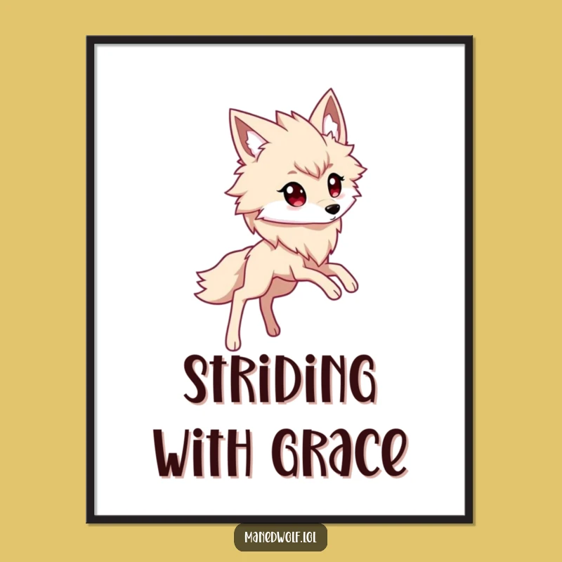 Kawaii Maned Wolf Long Legs Poster: Funny, Cute Art for Your Walls