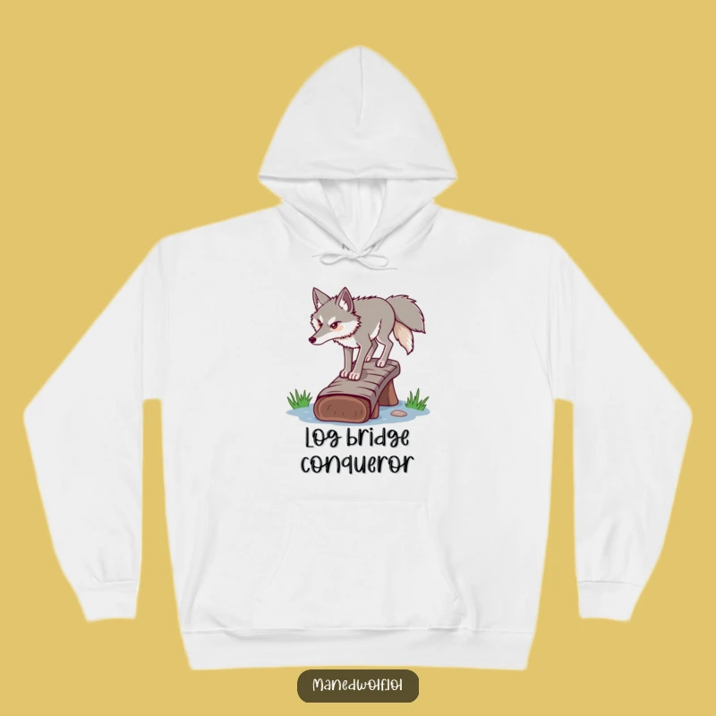 Cozy Funny Determined Maned Wolf Hoodie - Motivation Gift