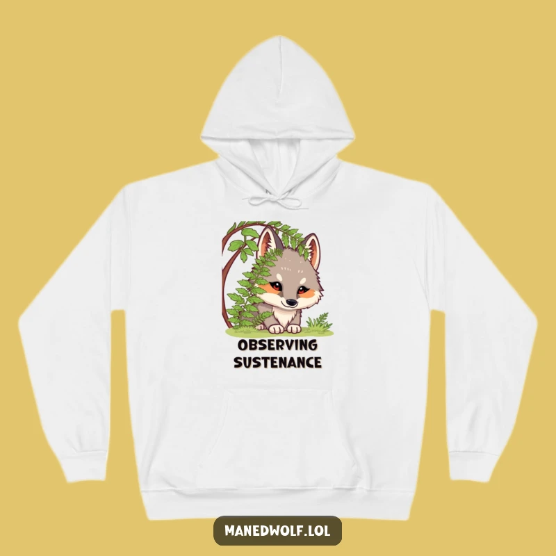 Cozy Funny Maned Wolf Hoodie: Hide and Seek, Warm and Hilarious