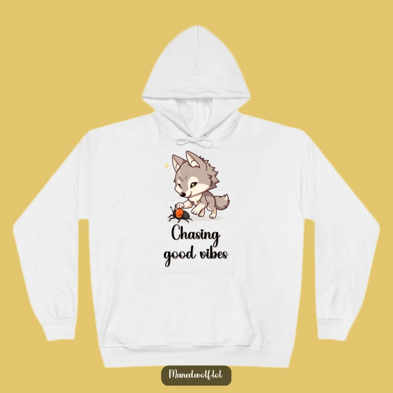 Cozy Funny Maned Wolf Hoodie: Playful Chase, Warm Comfort!