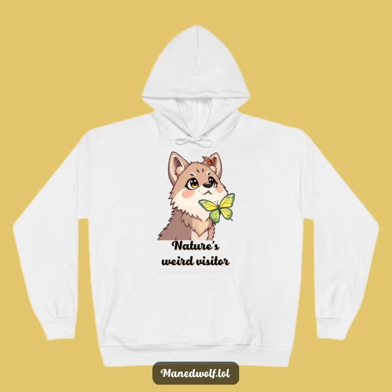 Cozy Funny Surprised Maned Wolf Hoodie - Stay Warm & Laugh
