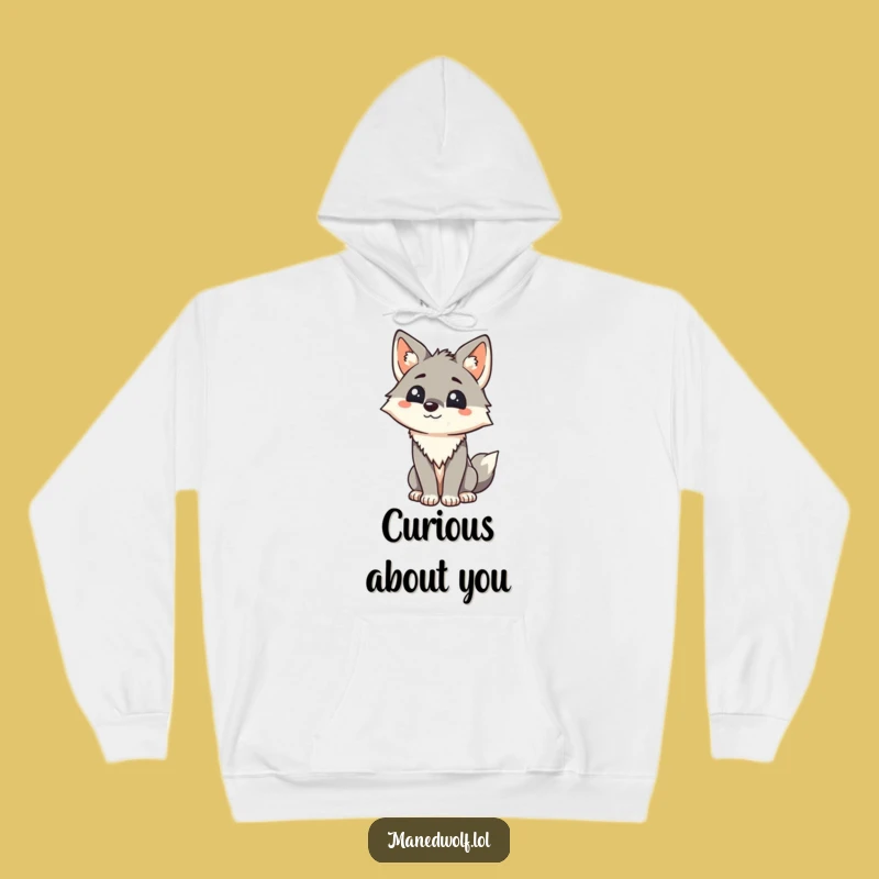 Funny Maned Wolf Hoodie: Cozy Up with a Friendly Kawaii Wolf Greeting