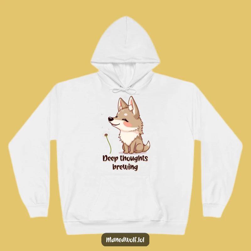 Cozy Funny Maned Wolf Dandelion Hoodie - Warm & Thoughtful Wear