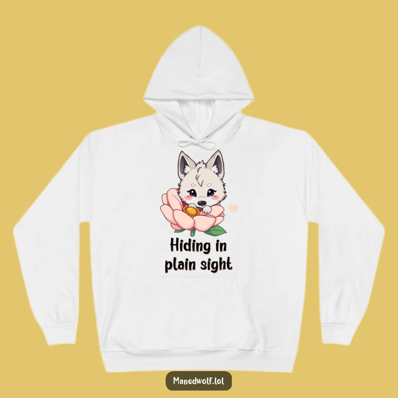 Cozy Funny Kawaii Maned Wolf Hoodie - Cute Floral Peek Warm Gift