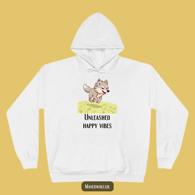 Cozy Maned Wolf Bounding Hoodie: Warmth Meets Funny, Wild Freedom!