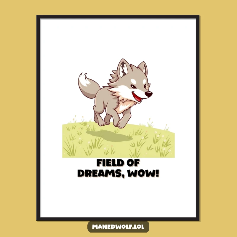 Dynamic Free Printable Wall Art: Maned Wolf Leap Downloadable Decor