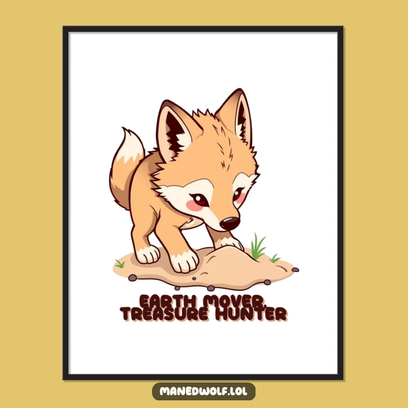 Free Printable Funny Maned Wolf Wall Art: Digging Joy Downloadable Decor