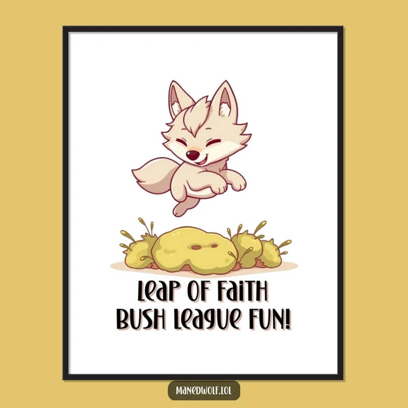 Free Printable Wall Art: Kawaii Maned Wolf Leap Decor