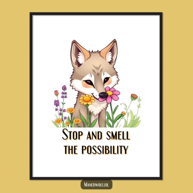 Funny Free Printable Maned Wolf Wall Art Nature's Curiosity