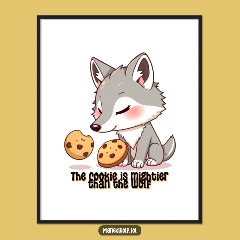 Funny Free Printable Wall Art: Maned Wolf Cookie Craving Art Download