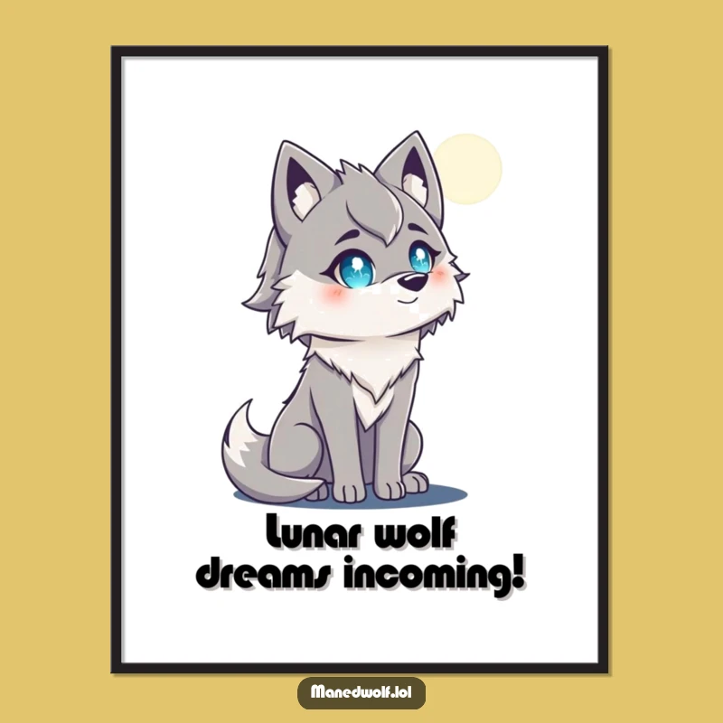 Dreamy Free Printable Wall Art: Maned Wolf Moon Gazer Downloadable Decor