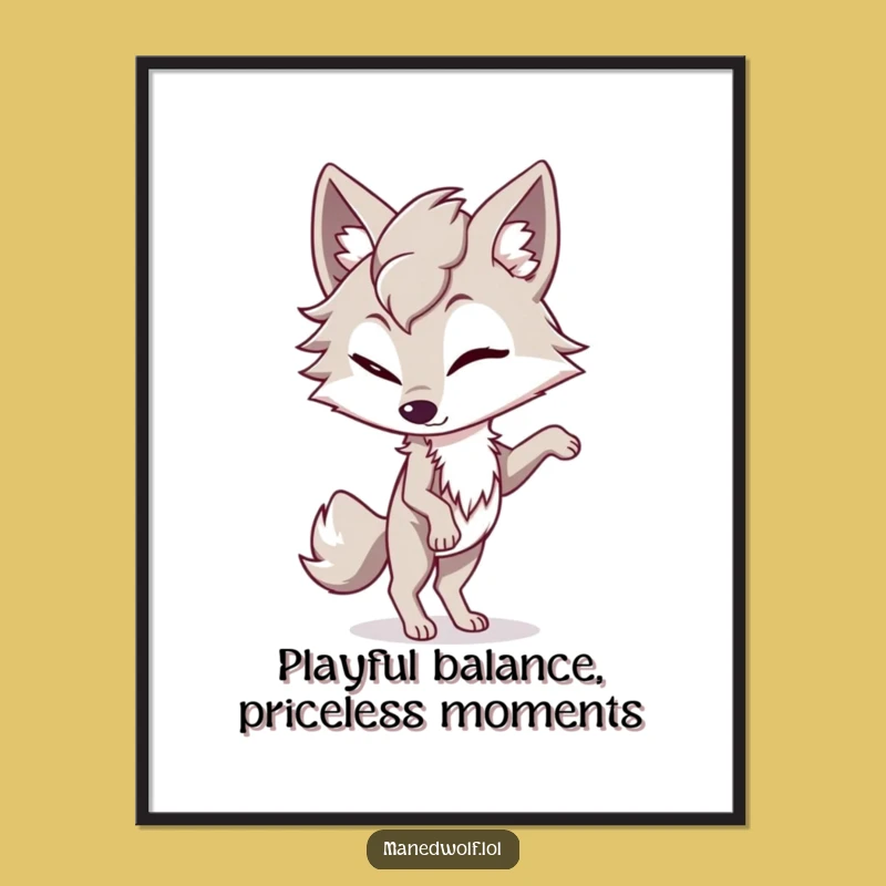 Funny Free Printable Wall Art: Winking Maned Wolf - Playful Downloadable Decor!