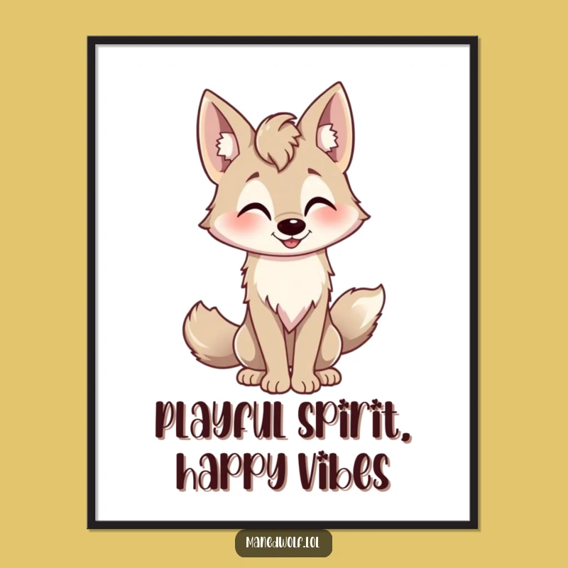 Free Printable Wall Art: Playful Maned Wolf Nodding - Funny Downloadable Decor