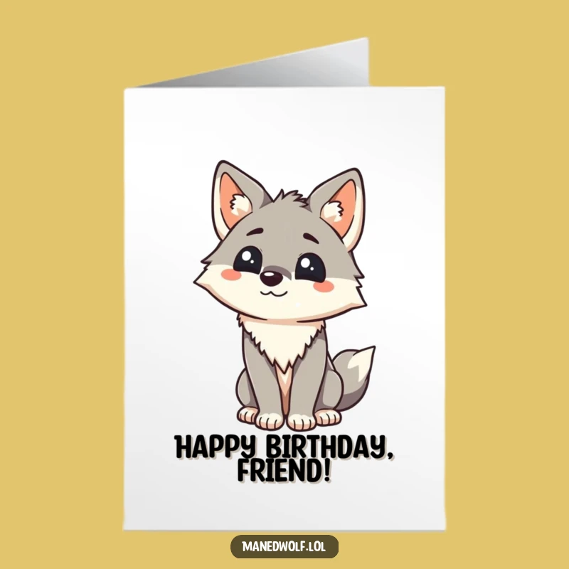 Free Printable Birthday Card: Friendly Maned Wolf Greeting, Funny Downloadable Gift