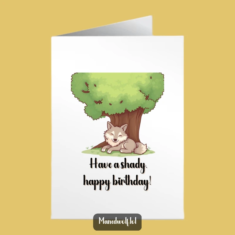 Free Printable Peaceful Maned Wolf Birthday Card: Relaxing Downloadable Gift