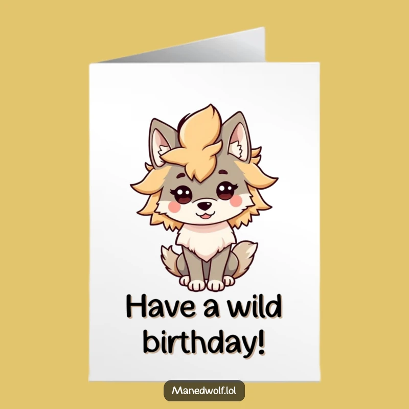 Free Printable Birthday Card: Proud Maned Wolf, Your Stylish Downloadable Gift for a Fabulous Celebration!