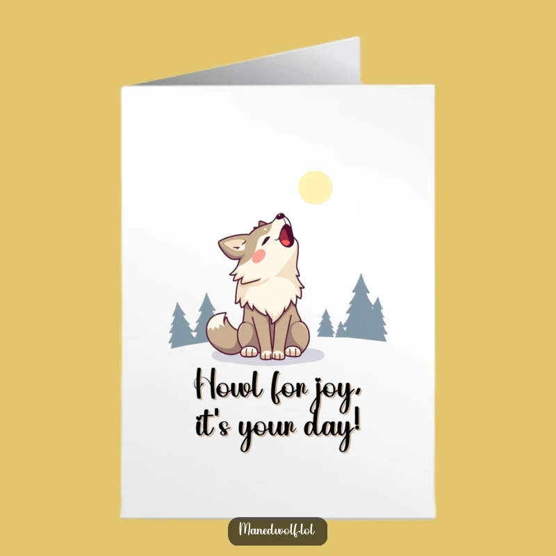 Free Printable Birthday Card: Happy Kawaii Maned Wolf, Fun Downloadable Gift!