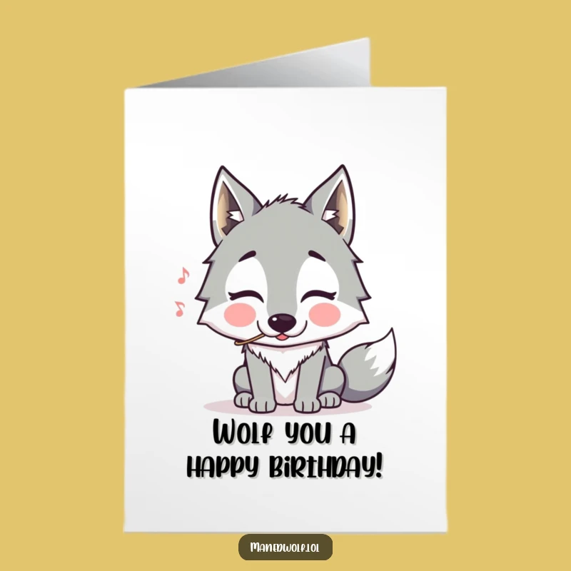 Free Printable Maned Wolf Whistling Birthday Card: Funny Downloadable Gift for Animal Lovers