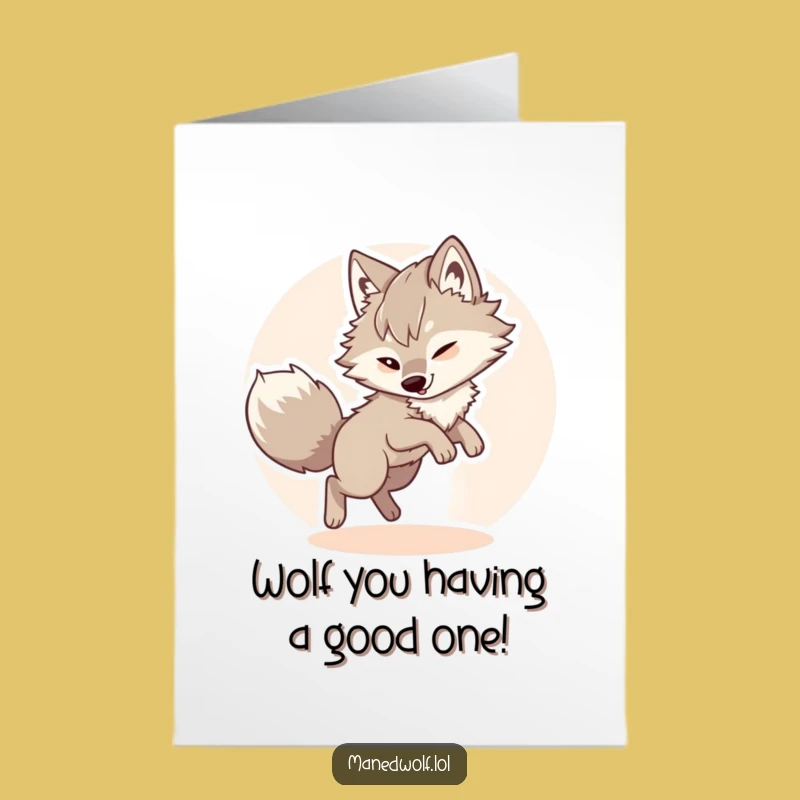 Free Printable Maned Wolf Birthday Card: Funny Doggo Chase Printable, Hilarious Downloadable Gift