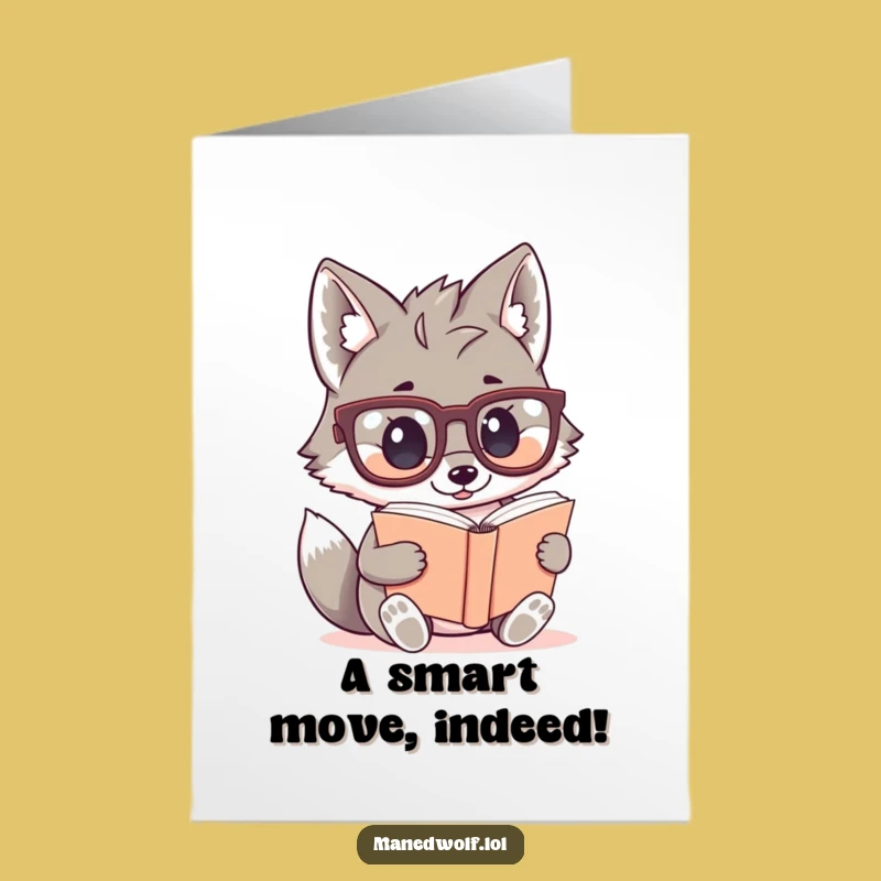Free Printable Congrats Card: Studious Maned Wolf - Funny Downloadable for Academic Triumphs