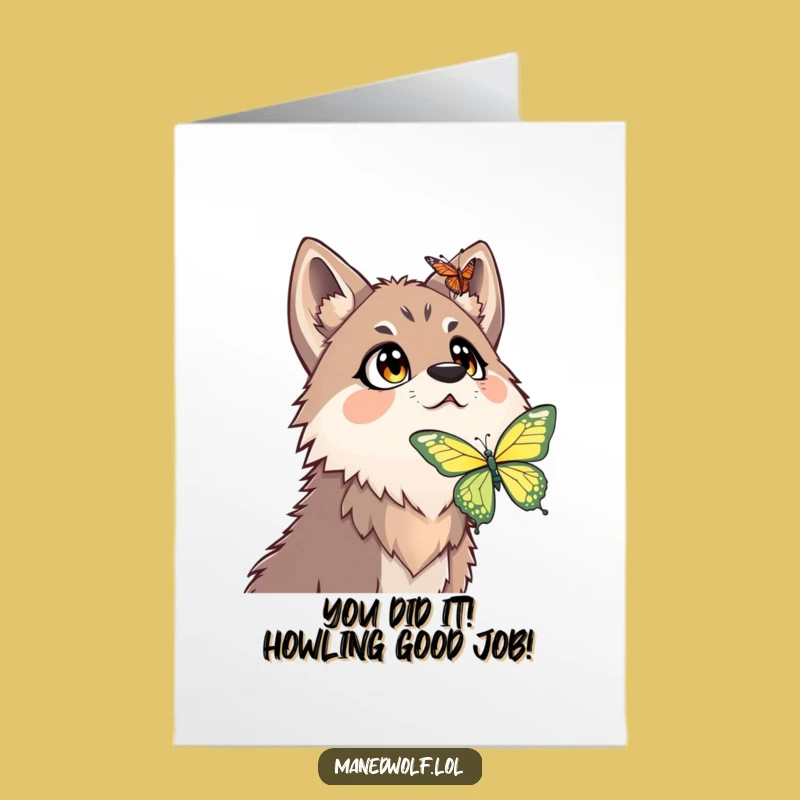 Free Printable Congrats Card: Shocked Maned Wolf - Funny Downloadable