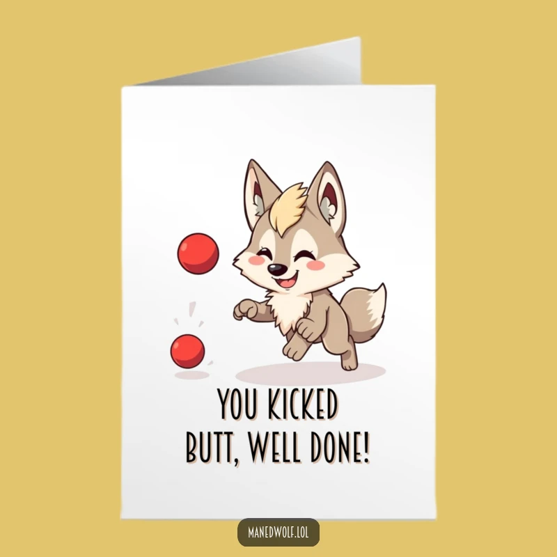 Free Printable Maned Wolf Congrats Card: Playful Downloadable Celebration