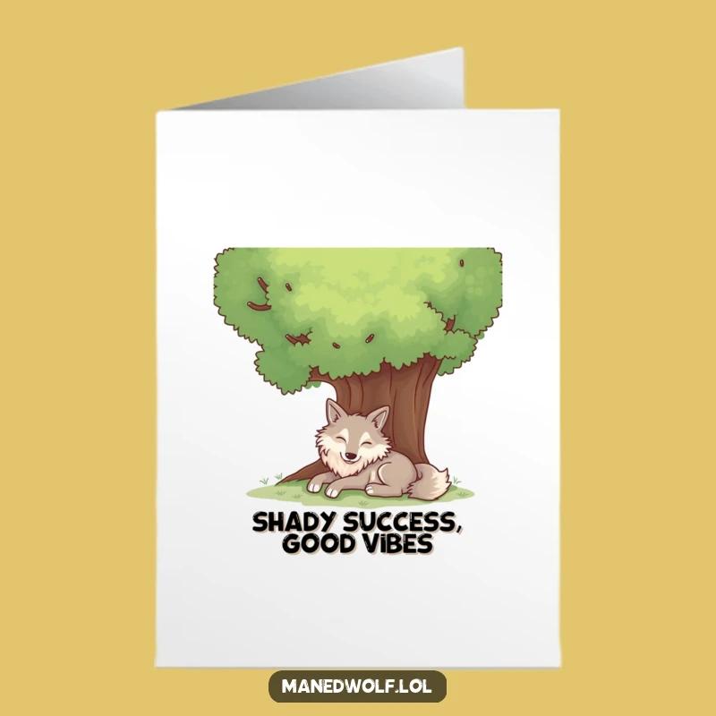 Free Printable Maned Wolf Congrats Card: Serene Downloadable Celebration