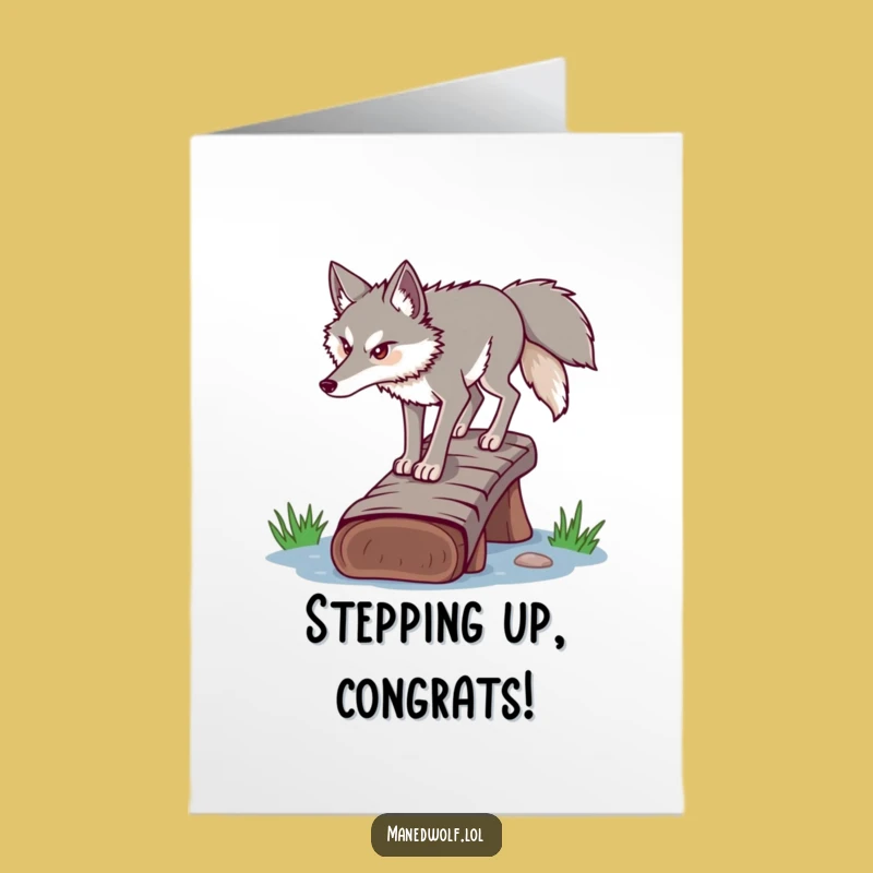 Free Printable Congrats Card: Determined Maned Wolf - Crossing Over, Funny Downloadable Gift