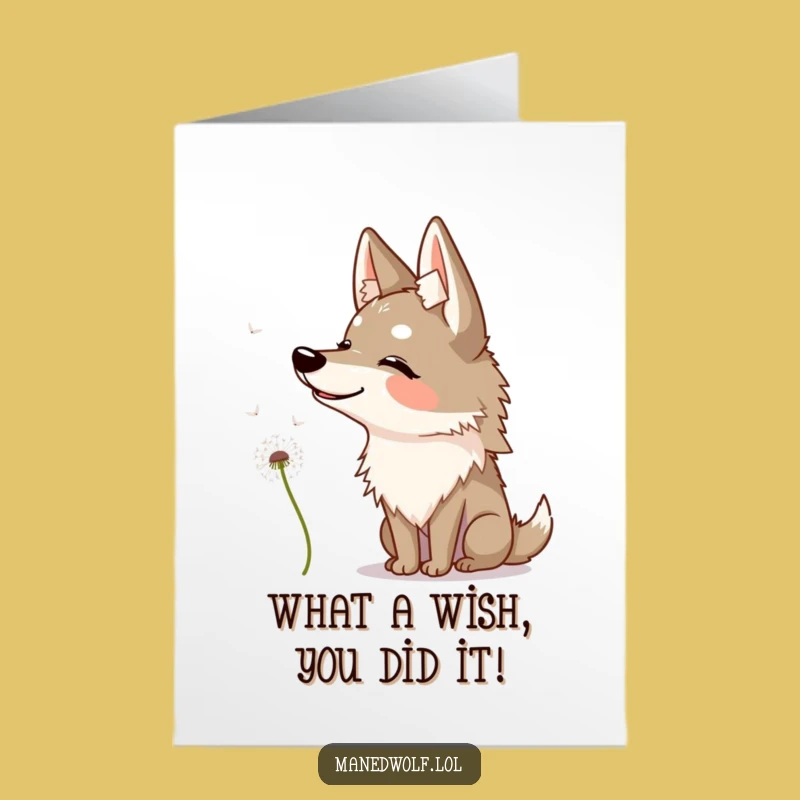 Free Printable Funny Maned Wolf Congrats Card Dandelion Wonder