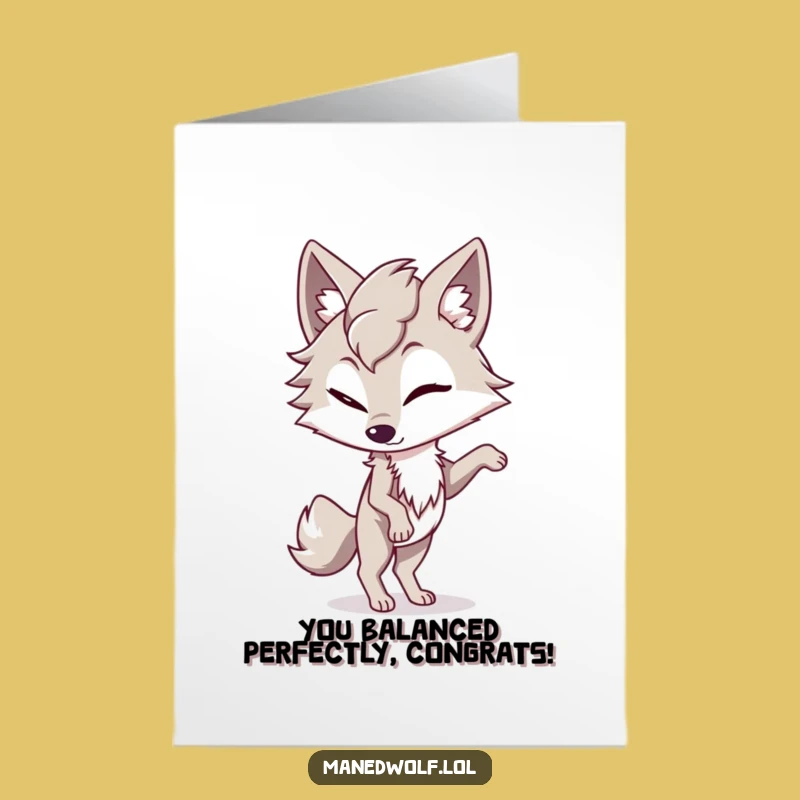 Free Printable Congrats Card: Winking Maned Wolf - Cheeky Downloadable Greeting!