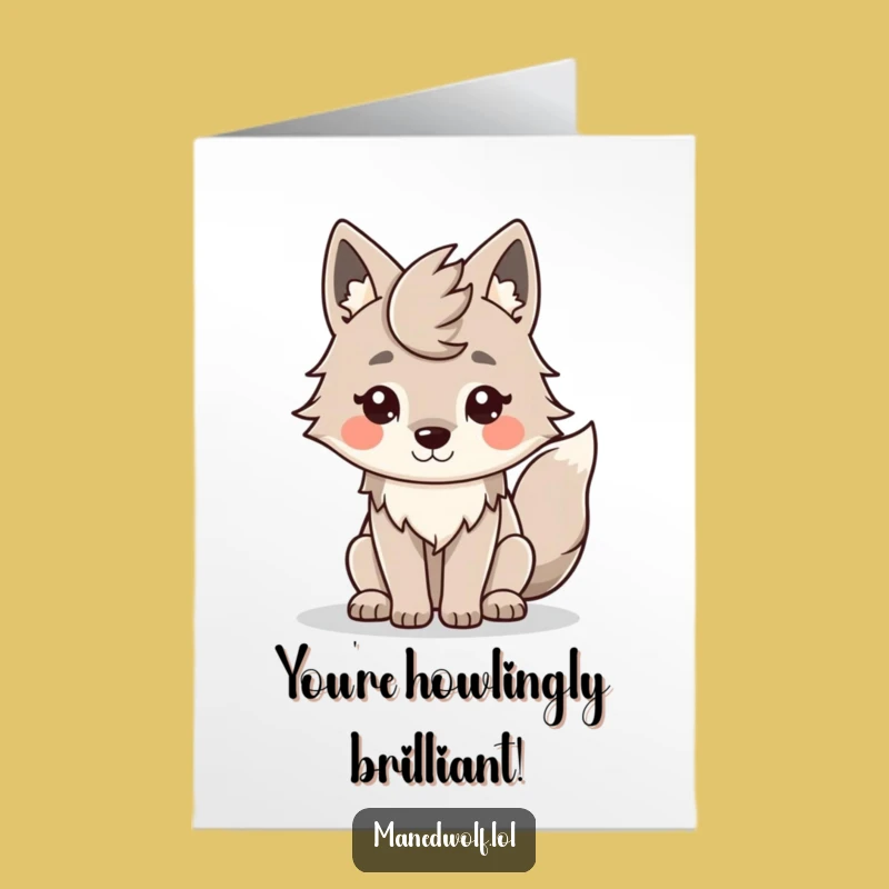 Free Printable Maned Wolf Card: Funny Downloadable for Any Achievement