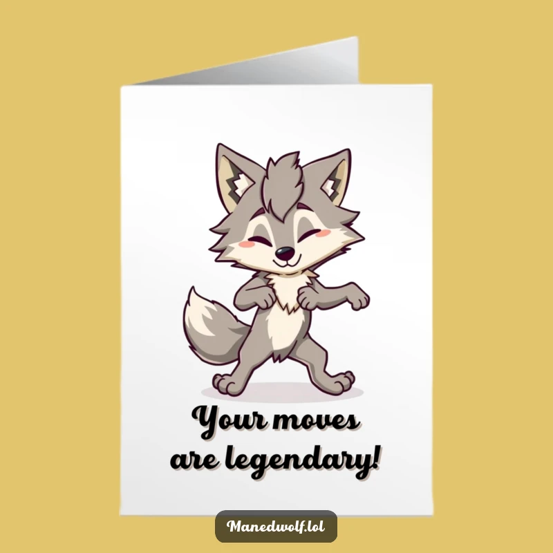 Free Printable Congrats Card: Maned Wolf's Awkward Victory Dance Gift!