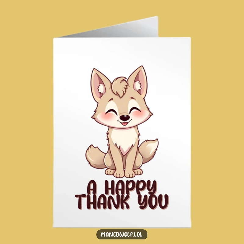 Free Printable Thank You Card: Playful Maned Wolf - Friendly Nod, Funny Downloadable Gift