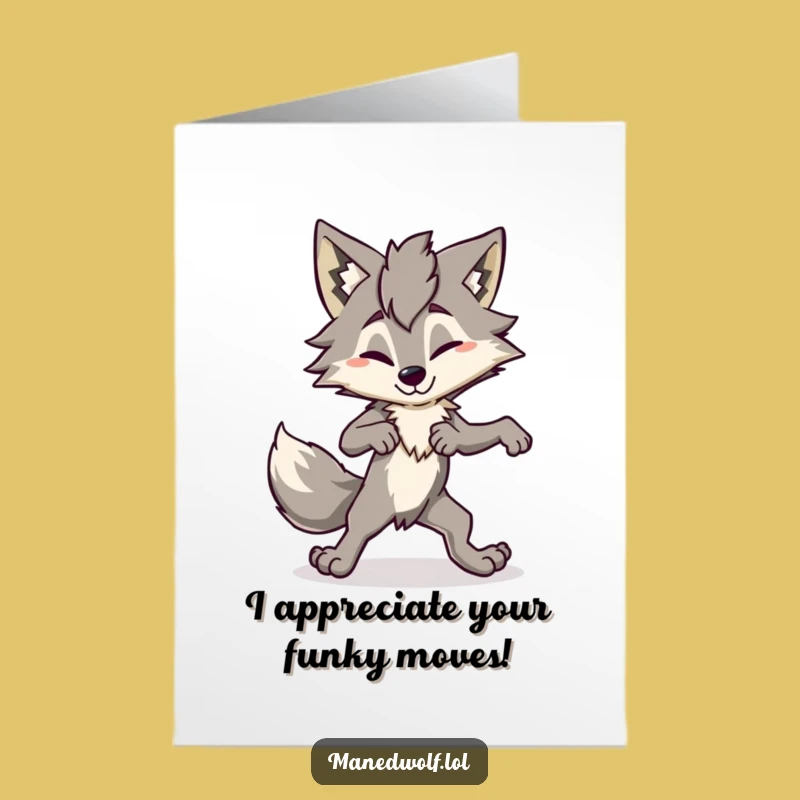 Free Printable Thank You Card: Awkward Maned Wolf Dance of Gratitude Gift!
