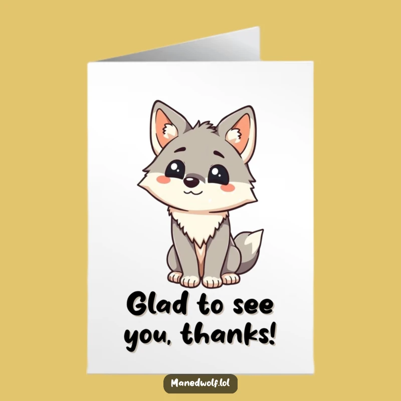 Free Printable Thank You Card: Friendly Maned Wolf Greeting, Funny Downloadable Gift